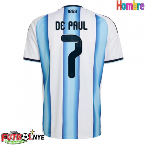 Camiseta Argentina Rodrigo De Paul #7 Primera Equipación Mundial 2026 manga corta